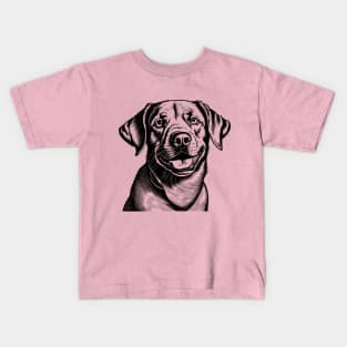 Vintage Labrador Retriever Monochromatic Illustration Old School Kids T-Shirt